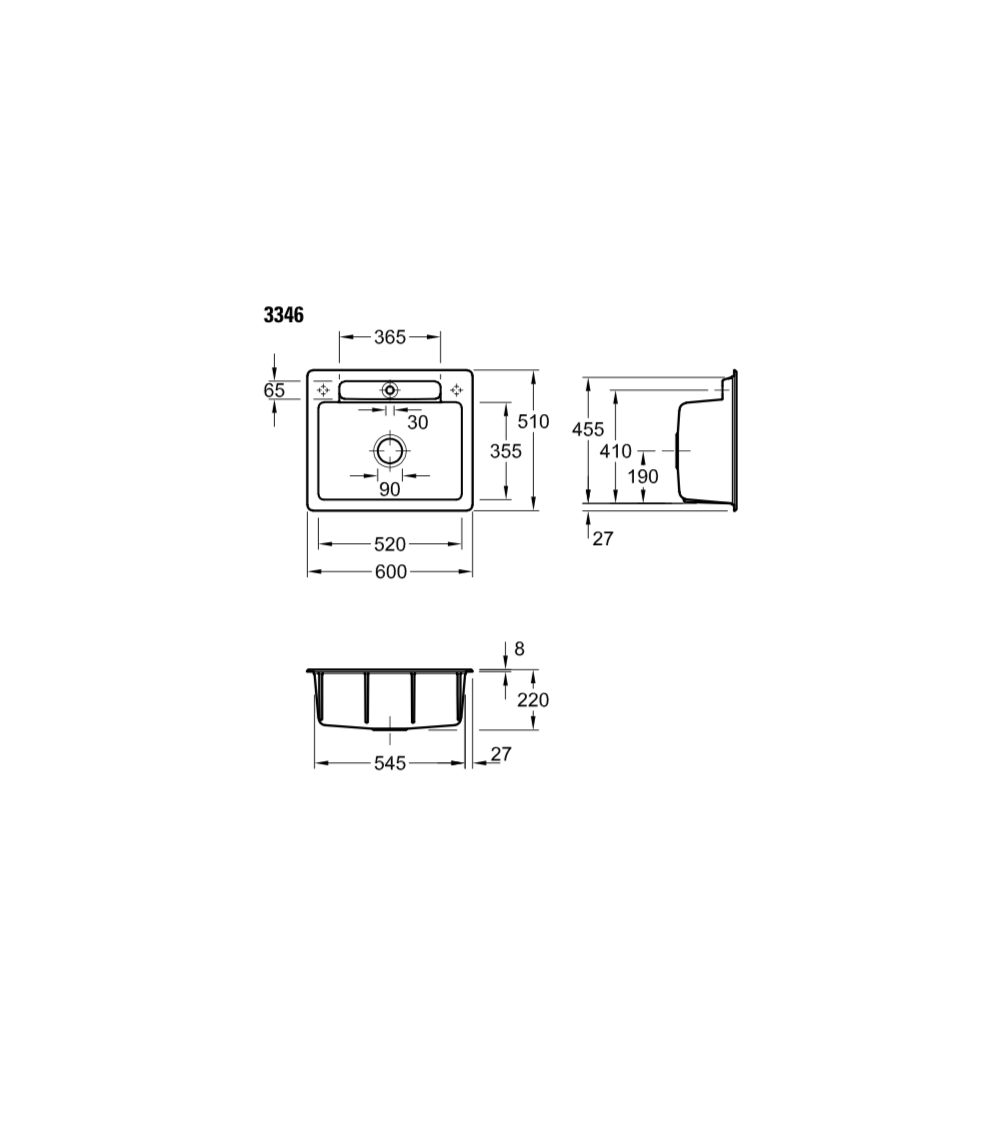 Villeroy & Boch Siluet 60 S keraminė plautuvė