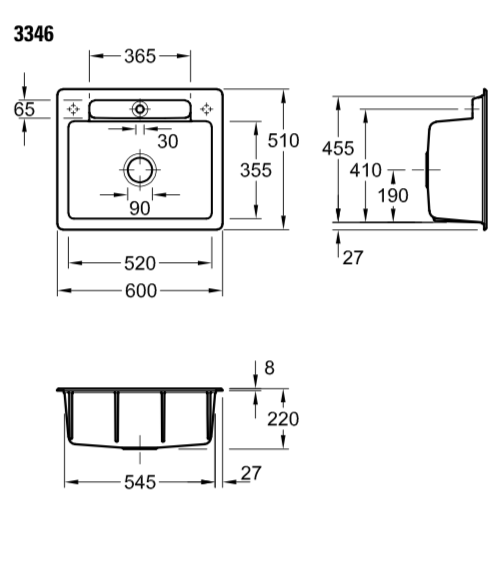 Villeroy & Boch Siluet 60 S keraminė plautuvė