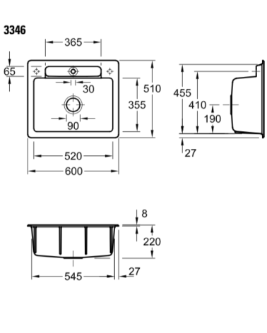 Villeroy & Boch Siluet 60 S keraminė plautuvė