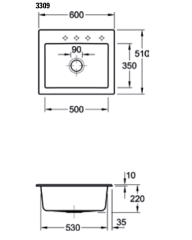 Villeroy & Boch Subway 60 S keraminė plautuvė