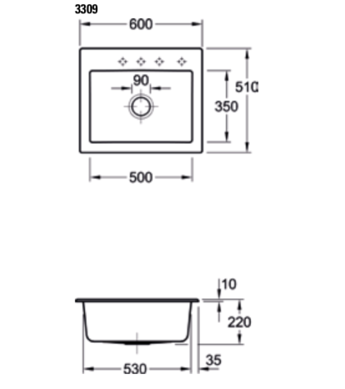 Villeroy & Boch Subway 60 S keraminė plautuvė