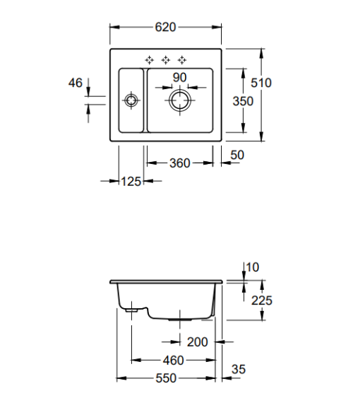 Villeroy & Boch Subway 60 XM keraminė plautuvė