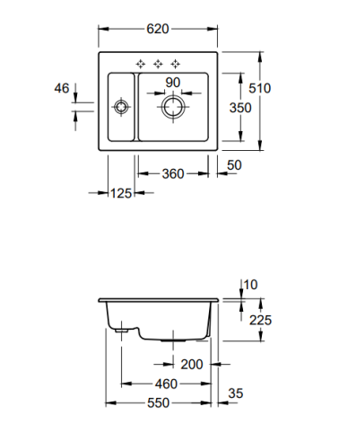 Villeroy & Boch Subway 60 XM keraminė plautuvė