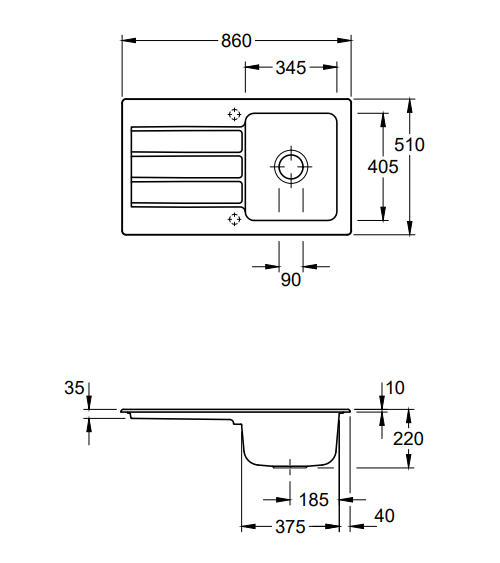 Villeroy & Boch Architectura 50 keraminė plautuvė