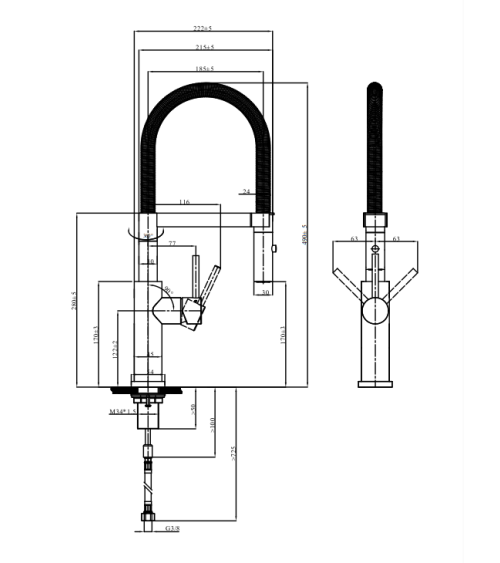 Villeroy & Boch maišytuvas plautuvei Steel Expert, pasirenkama spalva