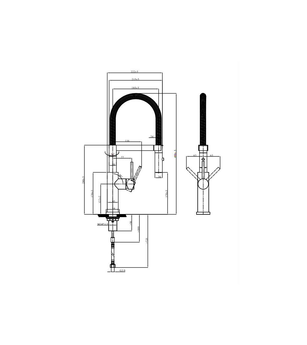 Villeroy & Boch maišytuvas plautuvei Steel Expert, pasirenkama spalva