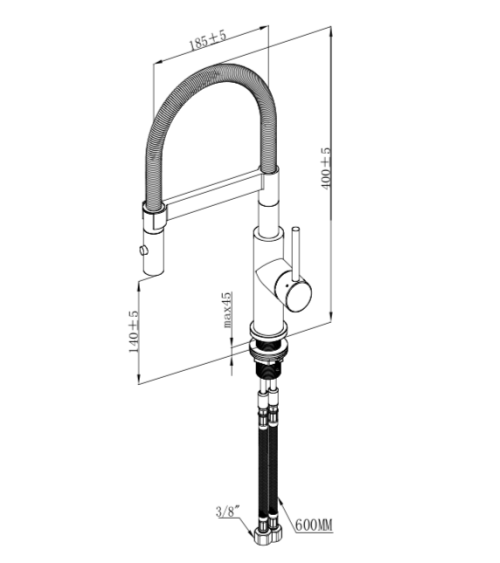 Villeroy & Boch maišytuvas plautuvei Steel Expert Compact, pasirenkama spalva