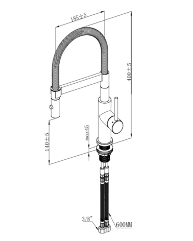 Villeroy & Boch maišytuvas plautuvei Steel Expert Compact, pasirenkama spalva