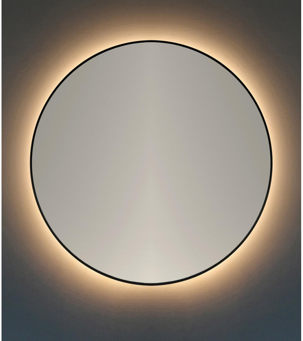 Veidrodis su galiniu apšvietimu ir juodu aliuminio rėmeliu BALTECO AG 100