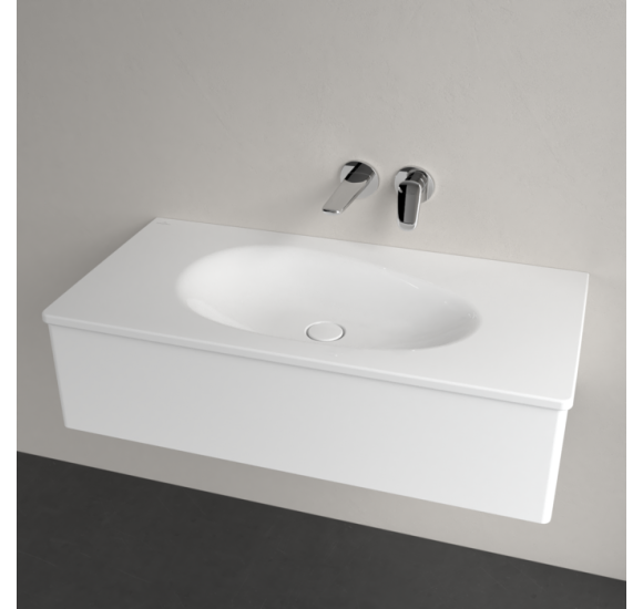 Villeroy & Boch Antao pakabinamas/montuojamas ant baldų praustuvas 100 cm, be skylės maišytuvui, pasirenkama spalva