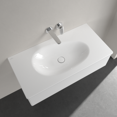 Villeroy & Boch Antao pakabinamas/montuojamas ant baldų praustuvas 100 cm, be skylės maišytuvui, pasirenkama spalva