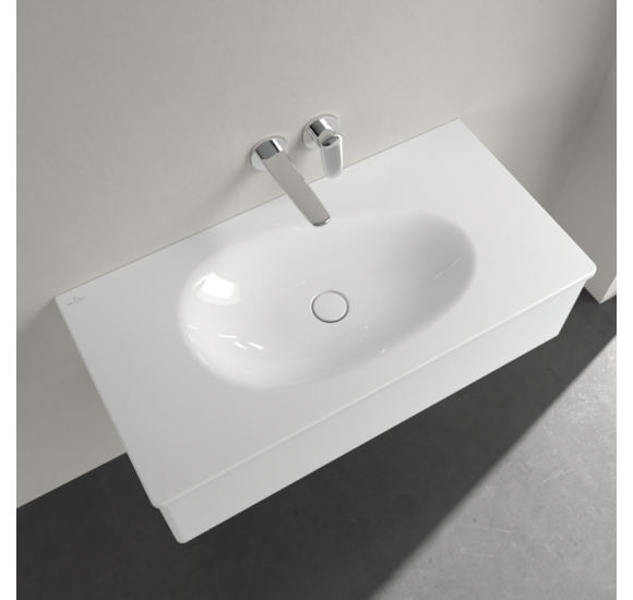 Villeroy & Boch Antao pakabinamas/montuojamas ant baldų praustuvas 100 cm, be skylės maišytuvui, pasirenkama spalva