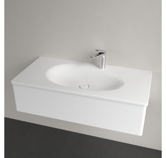 Villeroy & Boch Antao pakabinamas/montuojamas ant baldų praustuvas 100 cm, su skyle maišytuvui, ViFlow, pasirenkama spalva