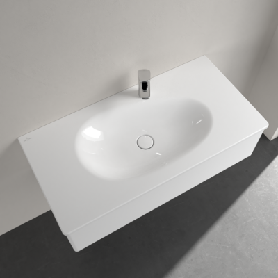 Villeroy & Boch Antao pakabinamas/montuojamas ant baldų praustuvas 100 cm, su skyle maišytuvui, ViFlow, pasirenkama spalva