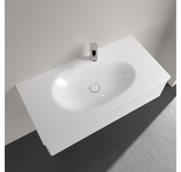 Villeroy & Boch Antao pakabinamas/montuojamas ant baldų praustuvas 100 cm, su skyle maišytuvui, ViFlow, pasirenkama spalva