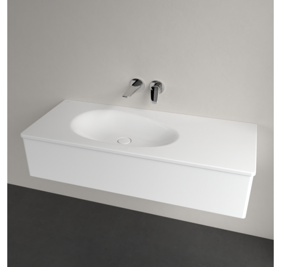 Villeroy & Boch Antao pakabinamas/montuojamas ant baldų praustuvas 120 cm, be skylės maišytuvui, pasirenkama spalva