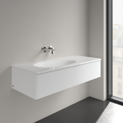 Villeroy & Boch Antao pakabinamas/montuojamas ant baldų praustuvas 120 cm, be skylės maišytuvui, pasirenkama spalva