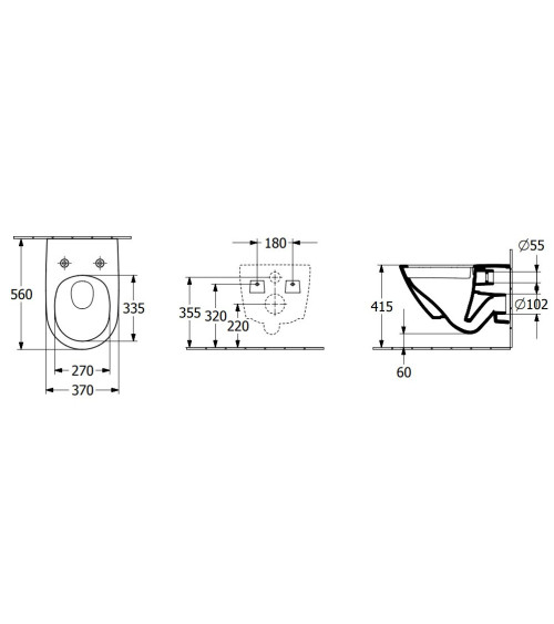 Villeroy & Boch pakabinamas klozetas Antao Rimless su TwistFlush, pasirenkama spalva