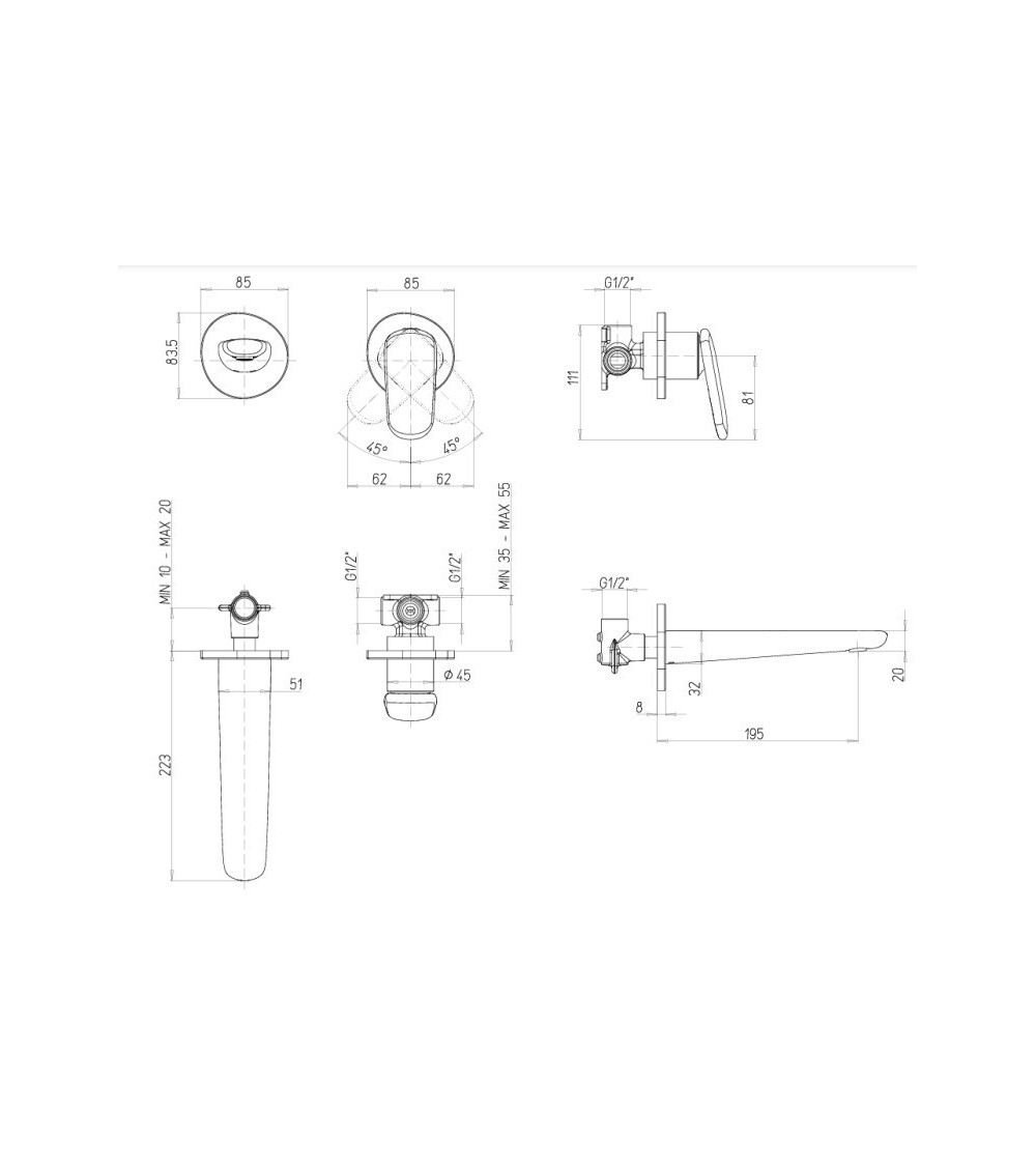 Villeroy & Boch Antao 2 dalių maišytuvas praustuvui, pasirenkama spalva