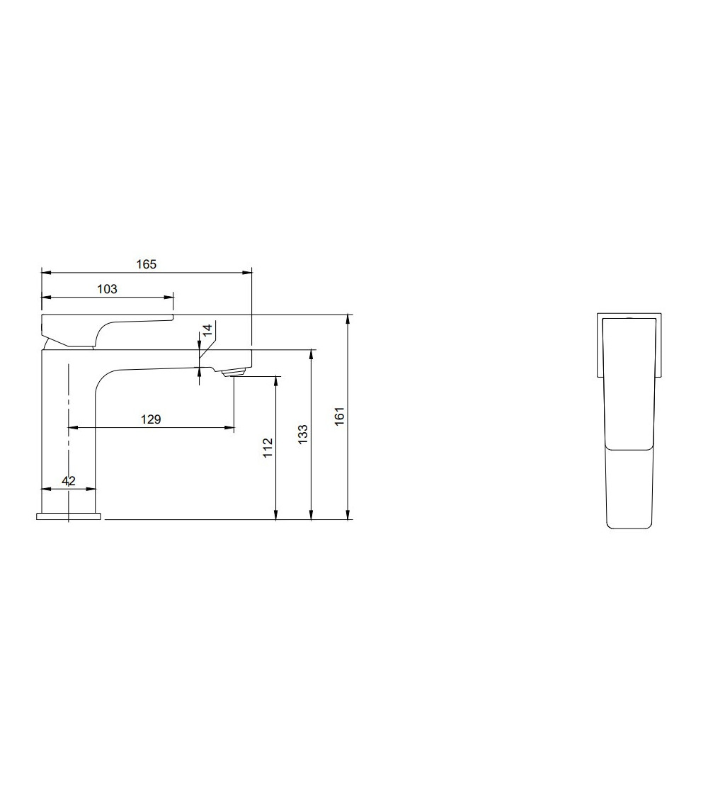Villeroy & Boch Architectura Square maišytuvas praustuvui su dugno vožtuvu, pasirenkama spalva
