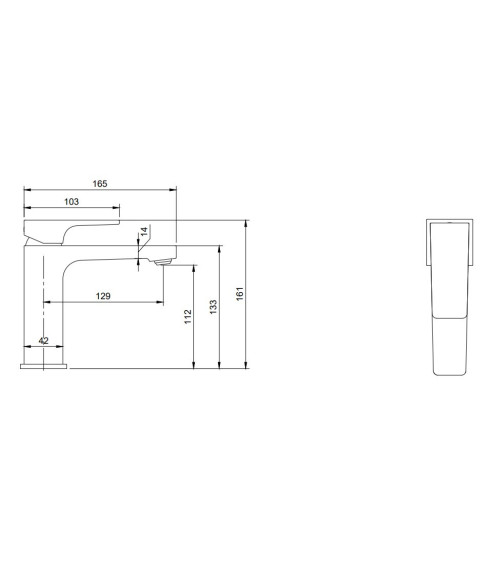 Villeroy & Boch Architectura Square maišytuvas praustuvui su dugno vožtuvu, pasirenkama spalva
