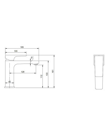 Villeroy & Boch Architectura Square maišytuvas praustuvui su dugno vožtuvu, pasirenkama spalva