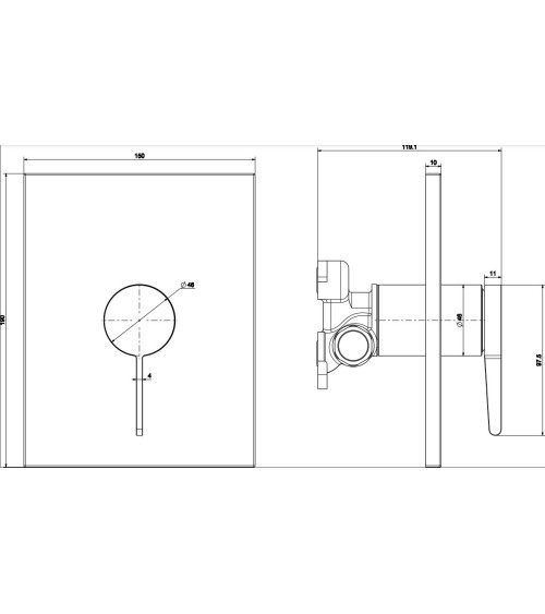 Villeroy & Boch Conum potinkinis dušo/vonios maišytuvas, pasirenkama spalva