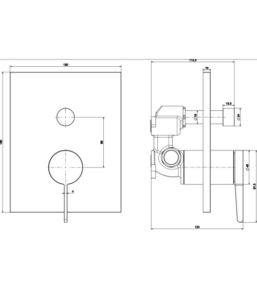 Villeroy & Boch Conum potinkinis dušo/vonios maišytuvas su diverteriu, pasirenkama spalva