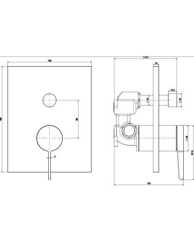 Villeroy & Boch Conum potinkinis dušo/vonios maišytuvas su diverteriu, pasirenkama spalva