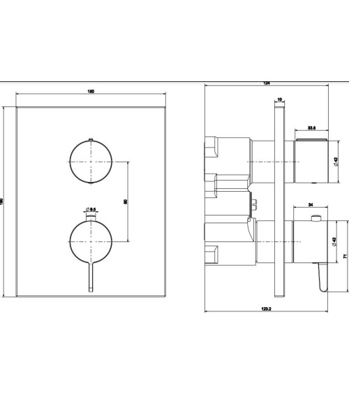 Villeroy & Boch Conum termostatinis 1 krypties dušo/vonios maišytuvas, pasirenkama spalva