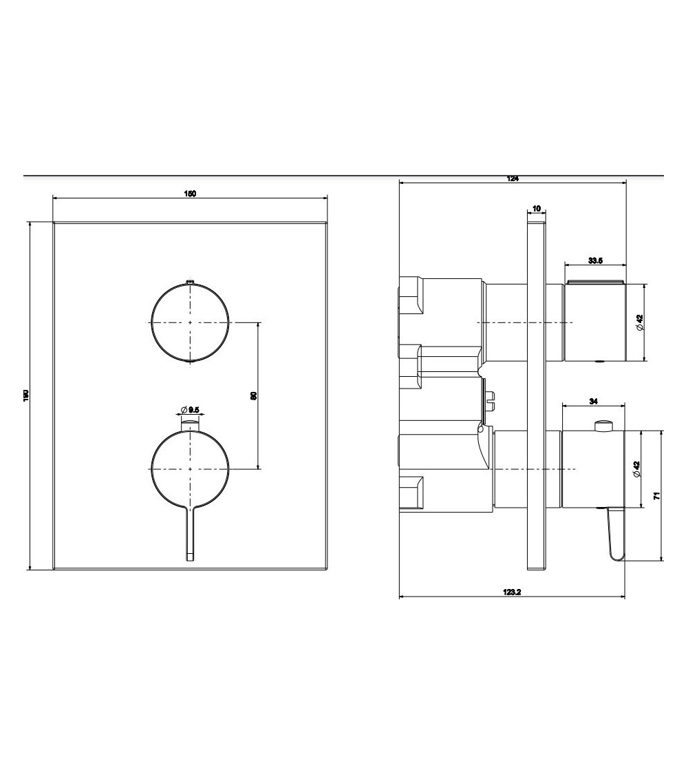 Villeroy & Boch Conum termostatinis 1 krypties dušo/vonios maišytuvas, pasirenkama spalva