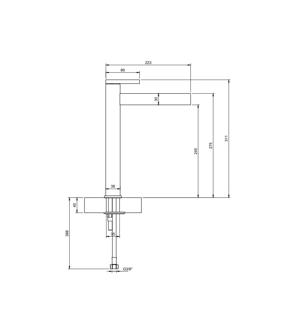 Villeroy & Boch Dawn Tall maišytuvas praustuvui be dugno vožtuvo, pasirenkama spalva