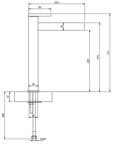 Villeroy & Boch Dawn Tall maišytuvas praustuvui be dugno vožtuvo, pasirenkama spalva