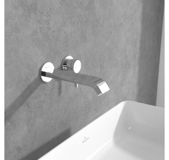 Villeroy & Boch Dawn 2 dalių potinkinis maišytuvas praustuvui su lenktu snapu, be dugno vožtuvo, pasirenkama spalva