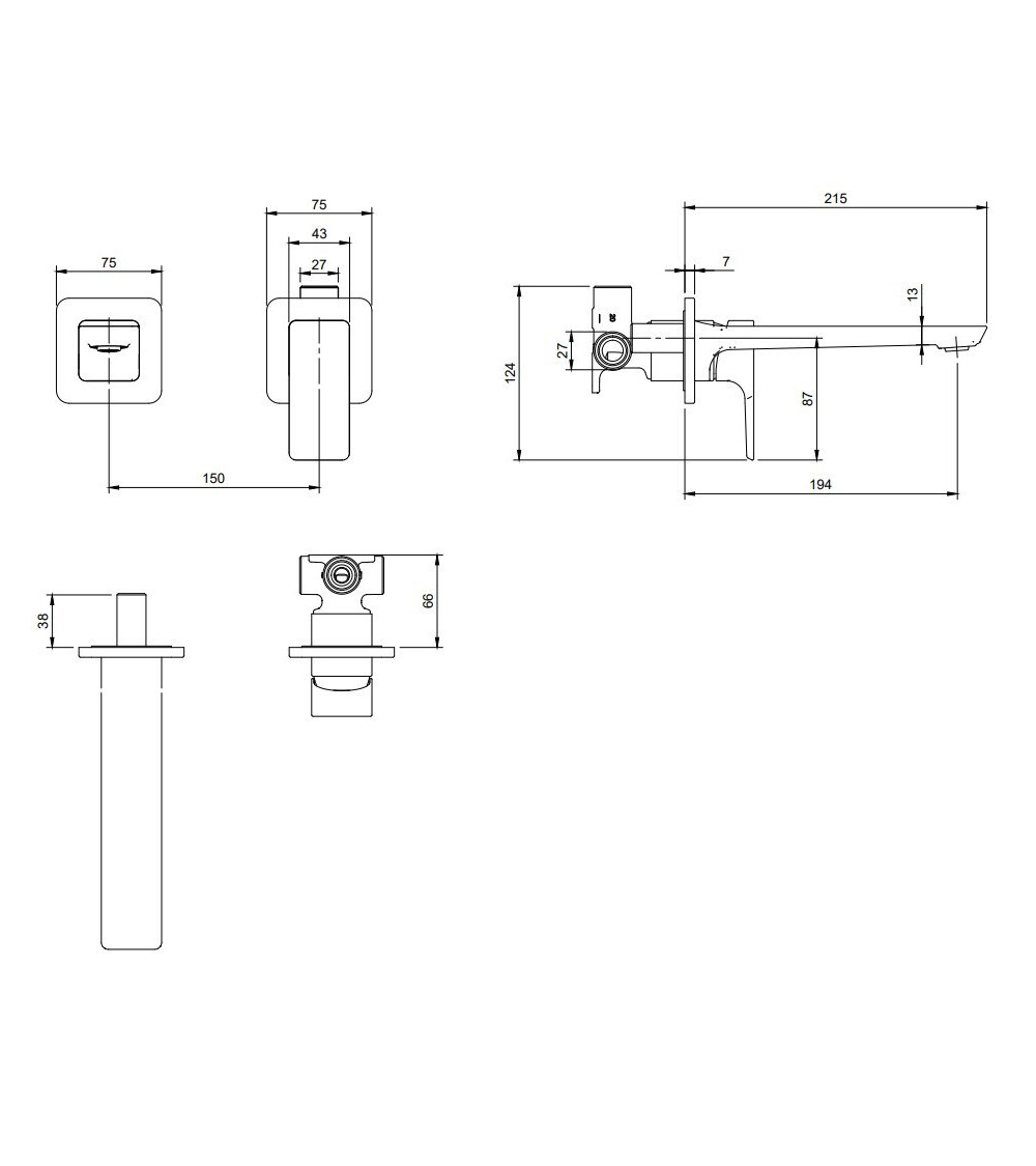 Villeroy & Boch Subway 3.0 potinkinis maišytuvas praustuvui be dugno vožtuvo, pasirenkama spalva