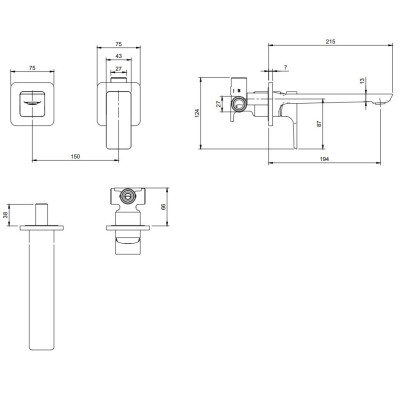 Villeroy & Boch Subway 3.0 potinkinis maišytuvas praustuvui be dugno vožtuvo, pasirenkama spalva