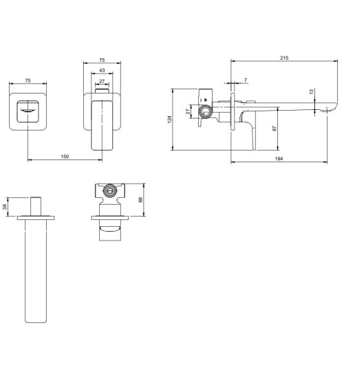 Villeroy & Boch Subway 3.0 potinkinis maišytuvas praustuvui be dugno vožtuvo, pasirenkama spalva