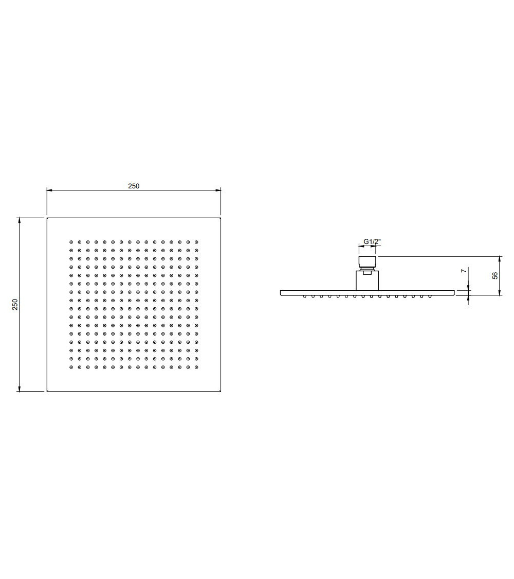Villeroy & Boch Universal Showers kvadratinė dušo galva, 250x250 mm, pasirenkama spalva