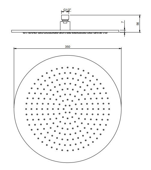 Villeroy & Boch Universal Showers apvali dušo galva, Ø350 mm, pasirenkama spalva