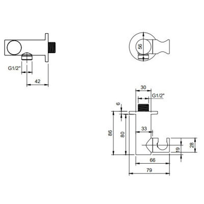 Villeroy & Boch Universal Showers rankinio dušelio laikiklis, pasirenkama spalva