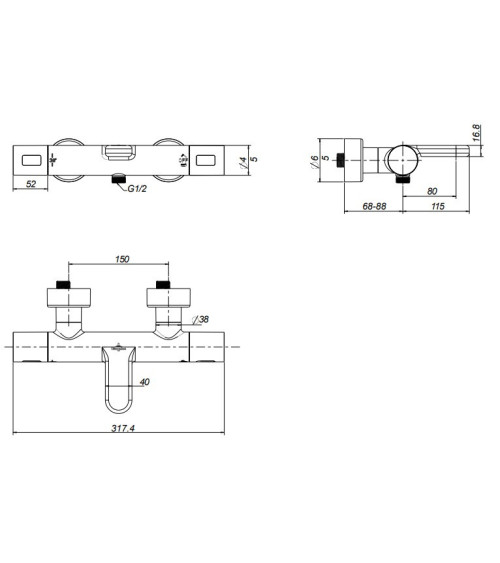 Villeroy & Boch termostatinis vonios maišytuvas, pasirenkama spalva