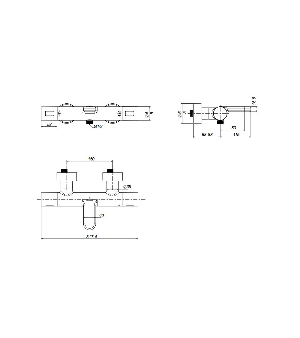 Villeroy & Boch termostatinis vonios maišytuvas, pasirenkama spalva