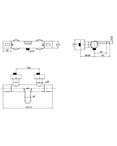 Villeroy & Boch termostatinis vonios maišytuvas, pasirenkama spalva