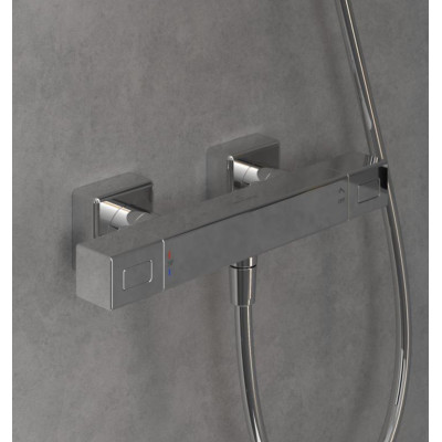 Villeroy & Boch termostatinis kvadratinis dušo maišytuvas, pasirenkama spalva