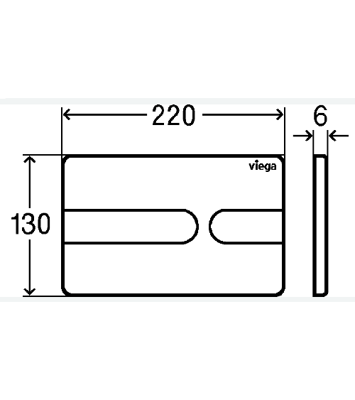 IŠPARDAVIMAS. Viega Style 23 Klavišas WC moduliui, chromo sp.