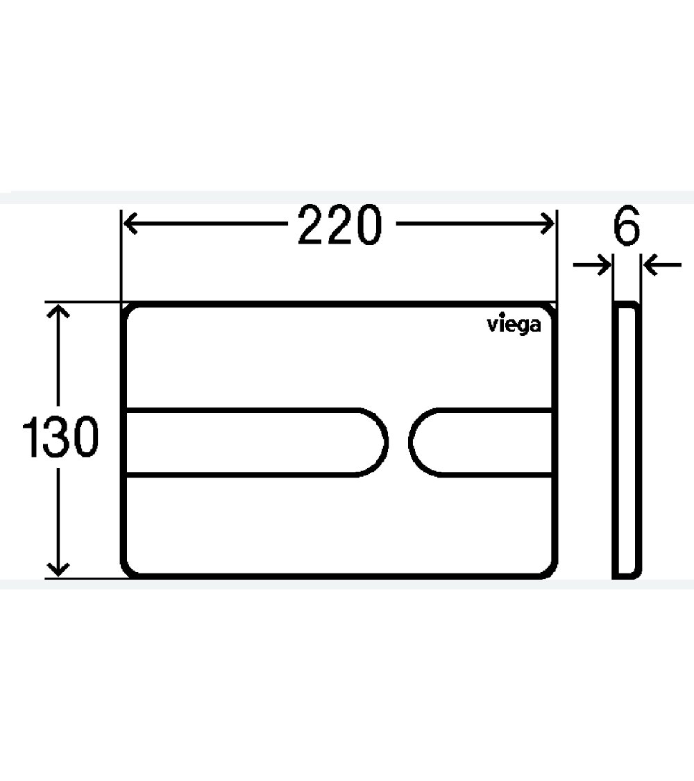 IŠPARDAVIMAS. Viega Style 23 Klavišas WC moduliui, chromo sp.
