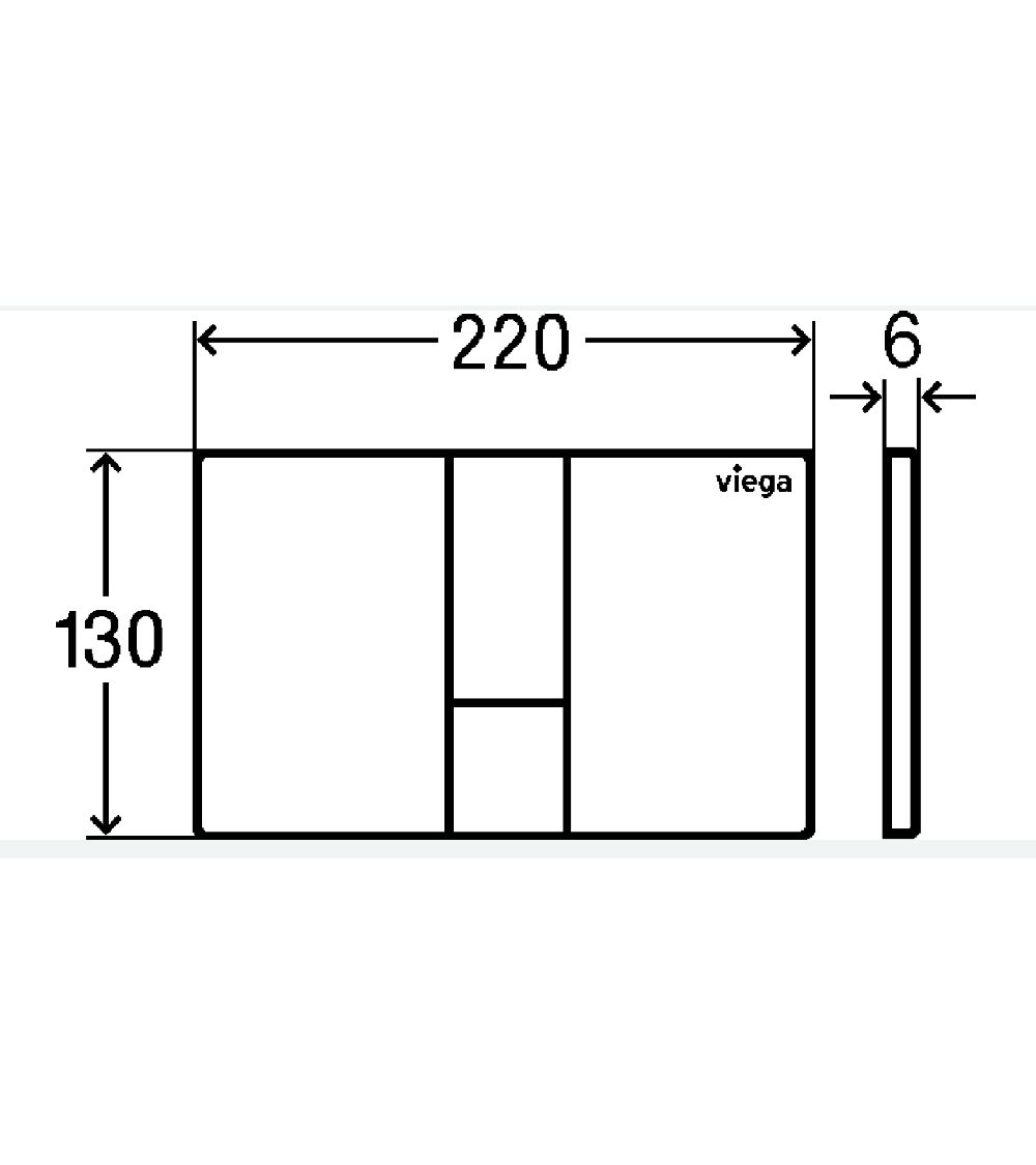 IŠPARDAVIMAS. Viega Klavišas WC moduliui, plastikinis (style 24 chromo spalvos)