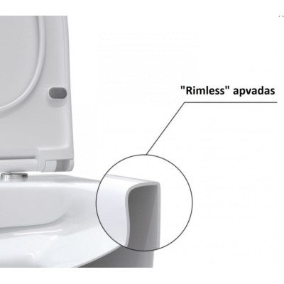 Bocchi V-Tondo pakabinamo klozeto ir Ideal Standard WC rėmo komplektas 3in1, juodos matinės spalvos