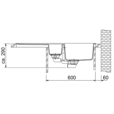 Franke BFG 651 granitinė plautuvė, eksentrinis ventilis, nerūdijančio plieno rankenėlė ir perlaja