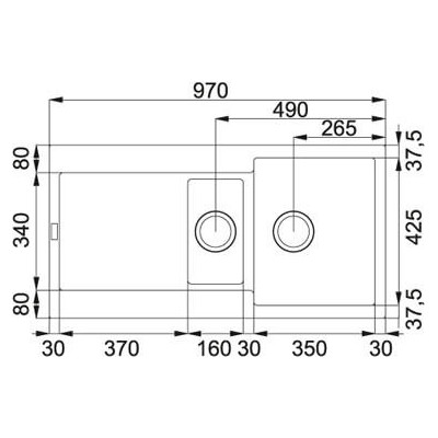 Franke MRG 651 granitinė plautuvė, montuojama ant stalviršio, eksentrinis ventilis, nerūdijančio plieno rankenėlė